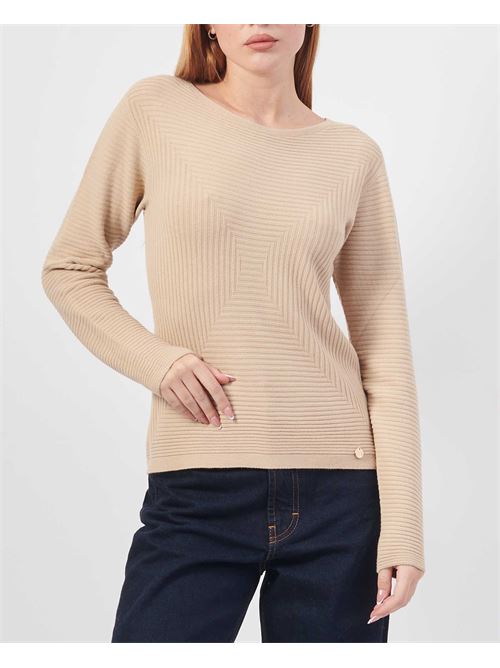 MDM Women's Round Neck Sweater MADEMOISELLE DU MONDE | F74-5059GRANO